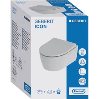 👉 Geberit Icon pack wandcloset Rimfree Compact met zitting wit