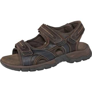👉 Bruin zwart leer effen mannen comfortabele zool Wandelsandaal Roger Kent 4055708151376 4055708153097