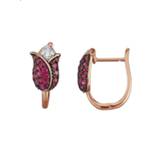 👉 Rood legering vrouwen luxueus bezet Creolen Diemer Farbstein 4055708203334