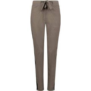 👉 Zwart l vrouwen beige Zoso Printed travel pant with piping 221jessie sand/black 8720036374709