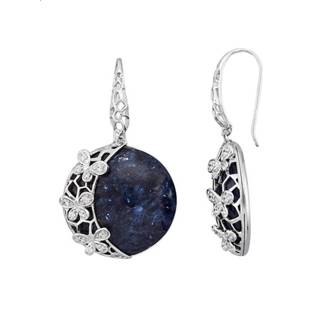 👉 Oorbel blauw zilver vrouwen Oorbellen KLiNGEL 4055708767812