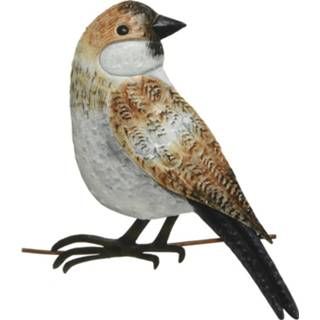 👉 Dierenbeeld One Size meerkleurig 2x stuks decoratie vogel/muurvogel Mus voor in de tuin 38 cm - Tuindecoratie dierenbeeldjes Tuinvogels/muurvogels 8720576429570