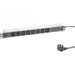 👉 Stekkerdoos grijs Roline 19.07.1628 19 inch 8-voudig Lichtgrijs Randaarde stekker 1 stuk(s) 7630049610903