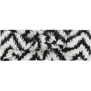 👉 Zwart wit One Size Headband Knot - Black white