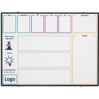 👉 Whiteboard zwart geã«mailleerd staal wit Bedrukt - Softline profiel 8 mm 60 x 90 cm 8712752112093