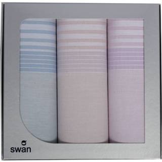 👉 Dameszakdoek roze vrouwen blauw Swan Dames zakdoeken Vintage uni 3 St 6013700032091