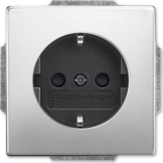 👉 Stopcontact steel RVS ABB Busch-Jaeger Pure Stainless - 20 EUC-866 4011395086889