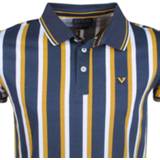 👉 L geel male mannen wit leer MZ72 heren polo polygo gestreept navy 8720086095340