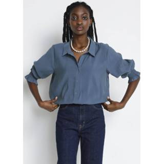 👉 Wardrobe polyester vrouwen blauw My Essential 10703692 mwfranco smock shirt 5714352678774