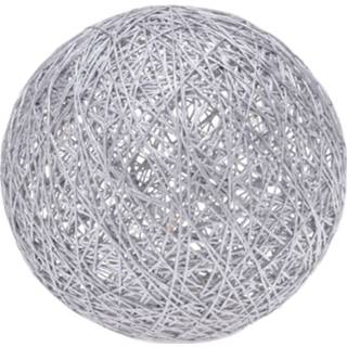 👉 Kerstverlichting witte zilver Verlichte Decoratie Bol Metallic 20 Cm Met Warm Lampjes - Figuur 8719987531996