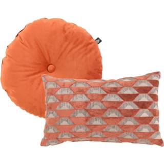 👉 Oranje Sierkussenset Indoor Jolie Orange 40cm en Grace 50x30cm