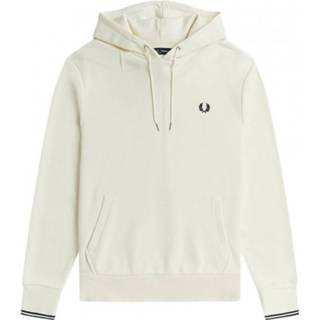 👉 L male ecru mannen Fred Perry M2643 tipped hooded sweat 560 heren