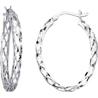 👉 Zilverkleur zilver vrouwen gediamanteerd Creolen KLiNGEL 4055708843875