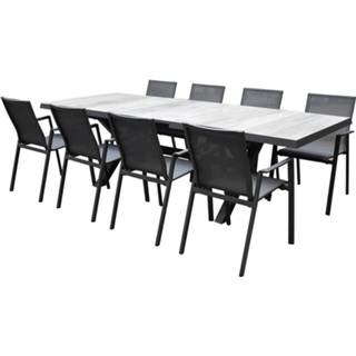 👉 Tuinset aluminium active New Valley Delhi dining uitschuifbaar 204-264x103xH74,5 cm 9 delig