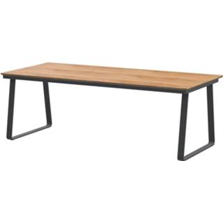 👉 Terrastafel grijs teak aluminium active Konos dining tuintafel met blad donkergrijs 220x95xH75 cm 4 Seasons Outdoor