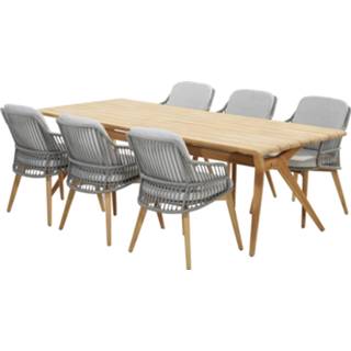 👉 Tuinset teak aluminium active Sempre Belair dining 240x100xH75 cm 7 delig rope 659424244530