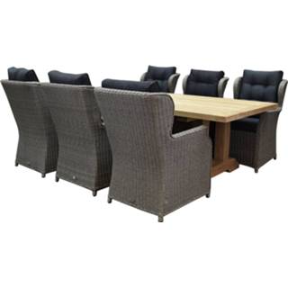 👉 Tuinset grijs wicker active Ibiza Antigua dining 250x120xH77 cm 7 delig