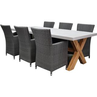 👉 Tuinset antraciet composiet active Capri Norwich dining 240x100xH75 cm 7 delig