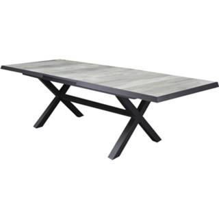 👉 Terrastafel antraciet aluminium active New Delhi uitschuifbare dining tuintafel 204-264x100xH74 cm met kruispoot 659424238416