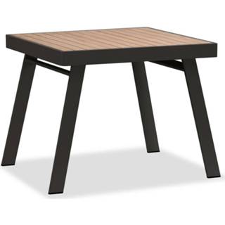 👉 Terrastafel antraciet aluminium teak active York dining tuintafel 90x90xH75 cm