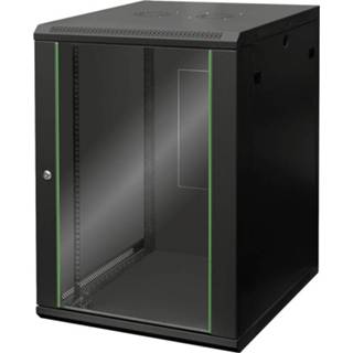 👉 Wandkast zwart Digitus DN-19 16U-6/6-EC-SW 19 inch (b x h d) 600 816 mm 16 HE Zwart, (mat), (RAL 9005) 4016032257875