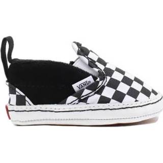 👉 Zwart zijde male Vans Slip-on v crib checker black