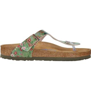 👉 Kaki vrouwen groen Birkenstock Gizeh meadow flower khaki birko-flor soft-footbed regular 4044477605005