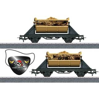 👉 Goederenwagon bruin staal One Size Color-Bruin Marklin Jim Knoop Piraat 1:87 4001883448220