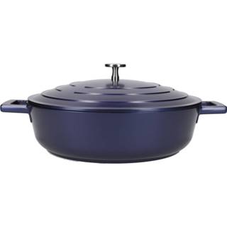 👉 Braadpan blauw gietaluminium Braadpan, Laag, 28 Cm, 4 L, Gietaluminium, Metallic - Masterclass 5057982068295