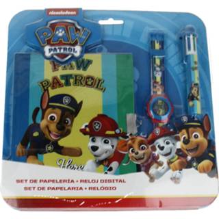 👉 Horloge One Size meerkleurig Paw Patrol Stationery Set met en Kleurenpen 8435507834643