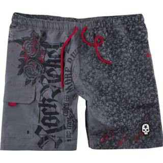👉 Zwembroek grijs mannen m Rock Rebel by EMP - Badeshorts mit zahlreichen Prints und Tasche 4064854444454