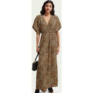 👉 Maxi dres bruin XS dresses vrouwen Scotch & Soda Printed V-neck dress 8719029731247