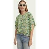 👉 Viscose l vrouwen groen Scotch & Soda 164726 v-neck kimono sleeved top. 8719029727370
