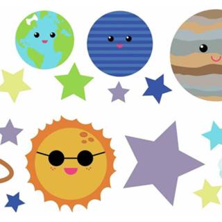 👉 Muur sticker vinyl Color-Meerkleurig One Size multicolor RoomMates muursticker Planets junior 41,8 x 19 cm 34878424330