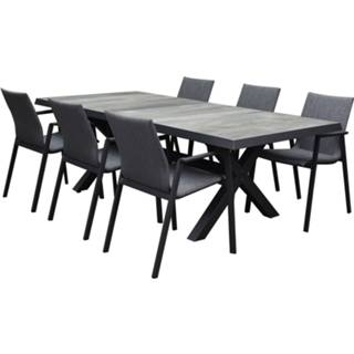 👉 Tuinset aluminium active Nancy New Delhi dining 224x103x74,5 cm 7 delig