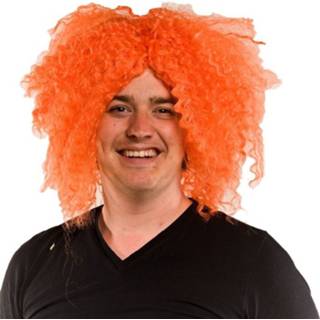 👉 Oranje synthetisch One-Size Color-Oranje mannen Rubie's pruis Kroeshaar heren 4003417071508