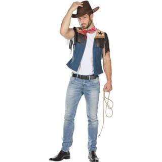 👉 Gilet polyester Color-Meerkleurig mannen Rubie's cowboy en zakdoek heren maat 48/50 4003417860553