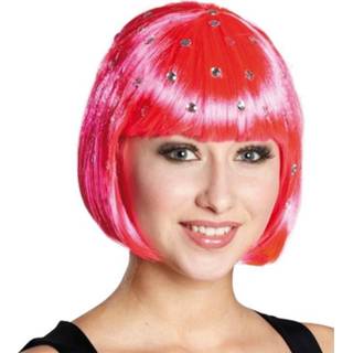 👉 Pruik roze synthetisch One-Size Color-Roze vrouwen Rubie's Diamond Trixy dames 4003417542985