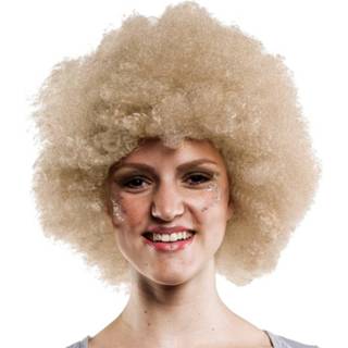 👉 Pruik synthetisch One-Size Color-Geel vrouwen Rubie's Afro blond dames 60 cm 4003417071348