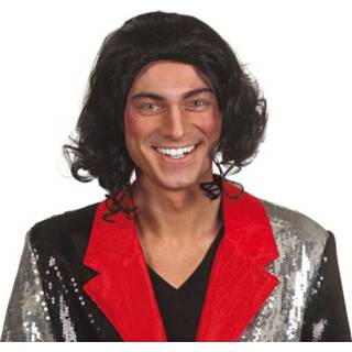Rubie's pruik Michael Jackson heren zwart synthetisch One-Size Color-Zwart mannen 360727 ch-tombv-360727p Pruik zwart synthetisch One-Size Color-Zwart mannen Rubie's Michael Jackson heren 4003417071409