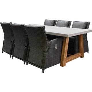 👉 Tuinset antraciet composiet active Bilbao Veltis dining 250x100xH75 cm 7 delig verstelbaar