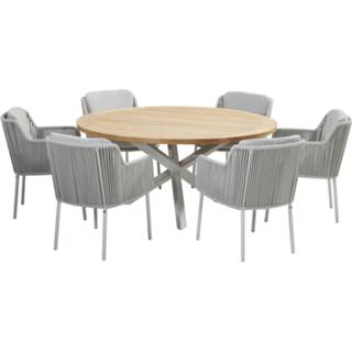👉 Tuinset aluminium active Bernini Prado dining 160xH75 cm rond 7 delig frozen 4 Seasons Outdoor