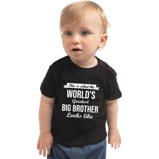 👉 Shirt active peuters jongens zwart Worlds greatest big brother/ de beste grote broer cadeau t-shirt /