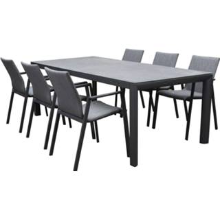 👉 Tuinset aluminium active Nancy Angora dining 220x100xH74,5 7 delig