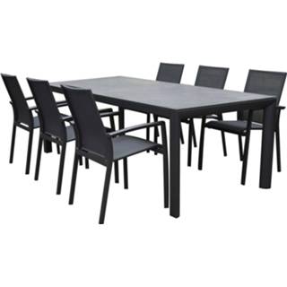 👉 Tuinset aluminium active Malaga Angora dining 220x100x74,5 cm 7 delig