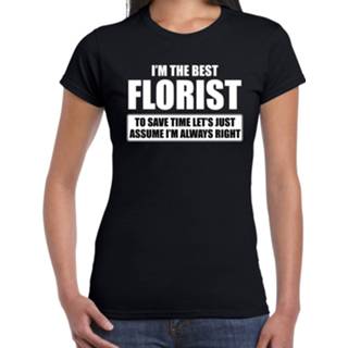 👉 Shirt active vrouwen zwart I'm the best florist t-shirt dames - De beste bloemist cadeau