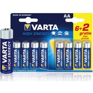 👉 AA Batterijen Varta High Energy, 6+2 stuks in blister 4008496559558