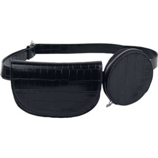 👉 Heuptas zwart croco leather unisex hoofdmateriaa polyester Urban Classics - Synthetic Double Beltbag 4065812130464