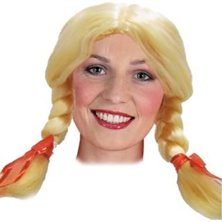 👉 Pruik synthetisch One-Size Color-Geel vrouwen Rubie's Tiroler blond dames 4003417071676