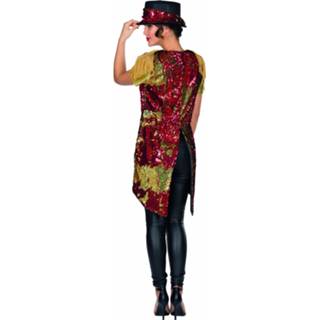 👉 Verkleedkostuum rood goud polyester Color-Rood vrouwen Rubie's Frack Shiny dames rood/goud mt 40 4003417863981